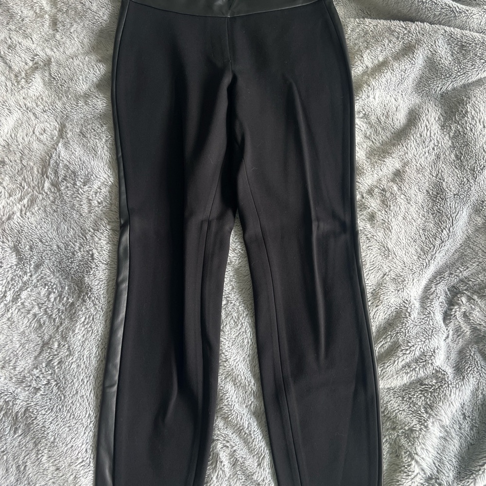 Express Black Pants with Faux Leather Detail